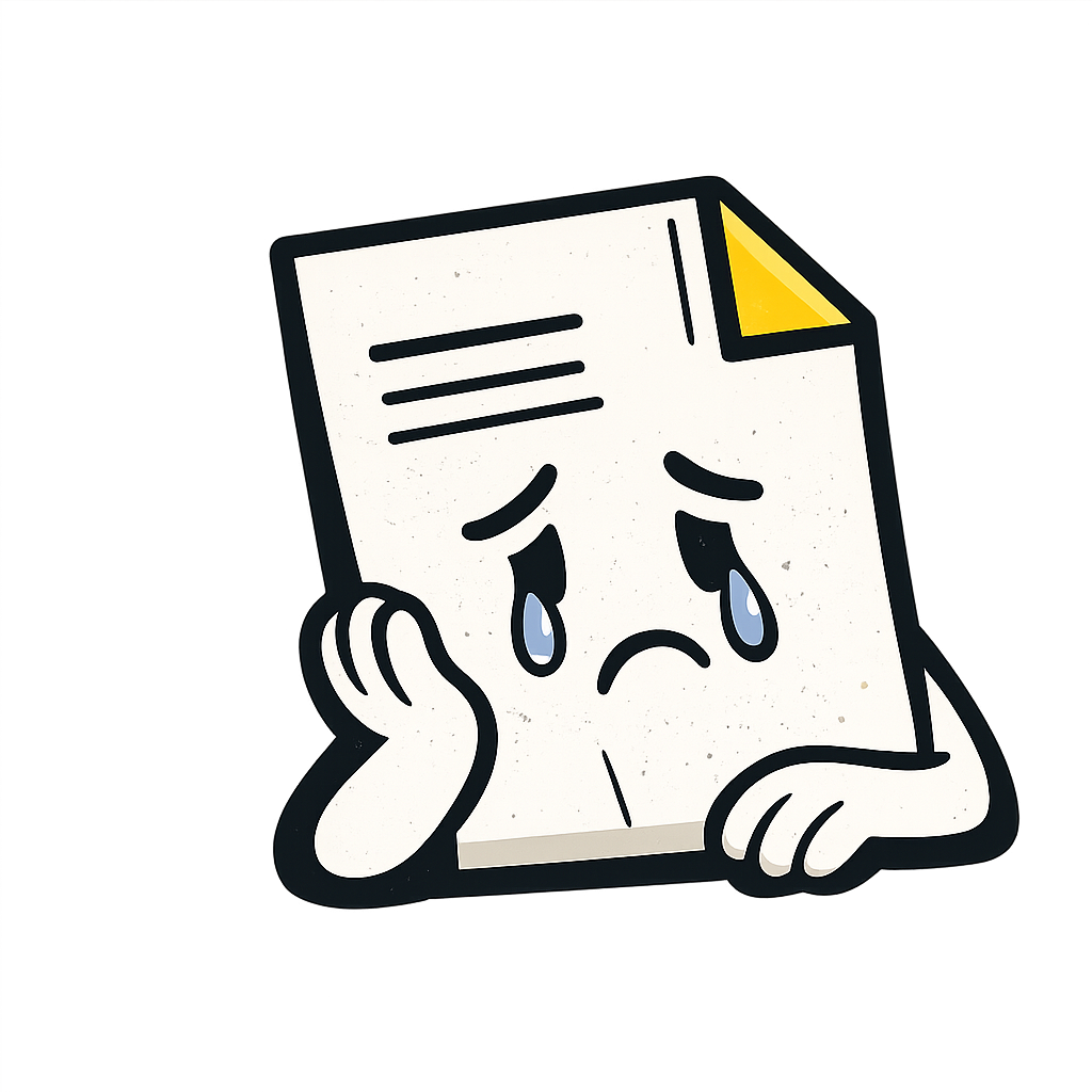 Sad paperwork illustration